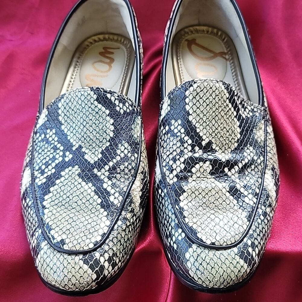 SAM EDELMAN sz8.5 snakeskin slip on premium leather loafer - Picture 3 of 11